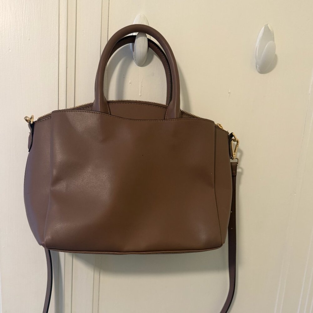 A New Day Brown Structured Crossbody Bag